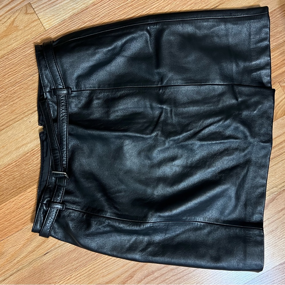 Ann Taylor Black Leather Skirt